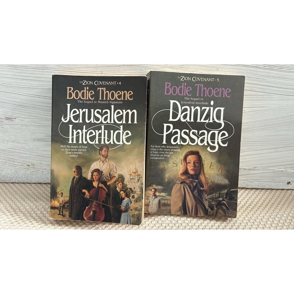 Lot of 2 Paperback Books  By Bodie Thoene  Jerusalem and Danzig Passage